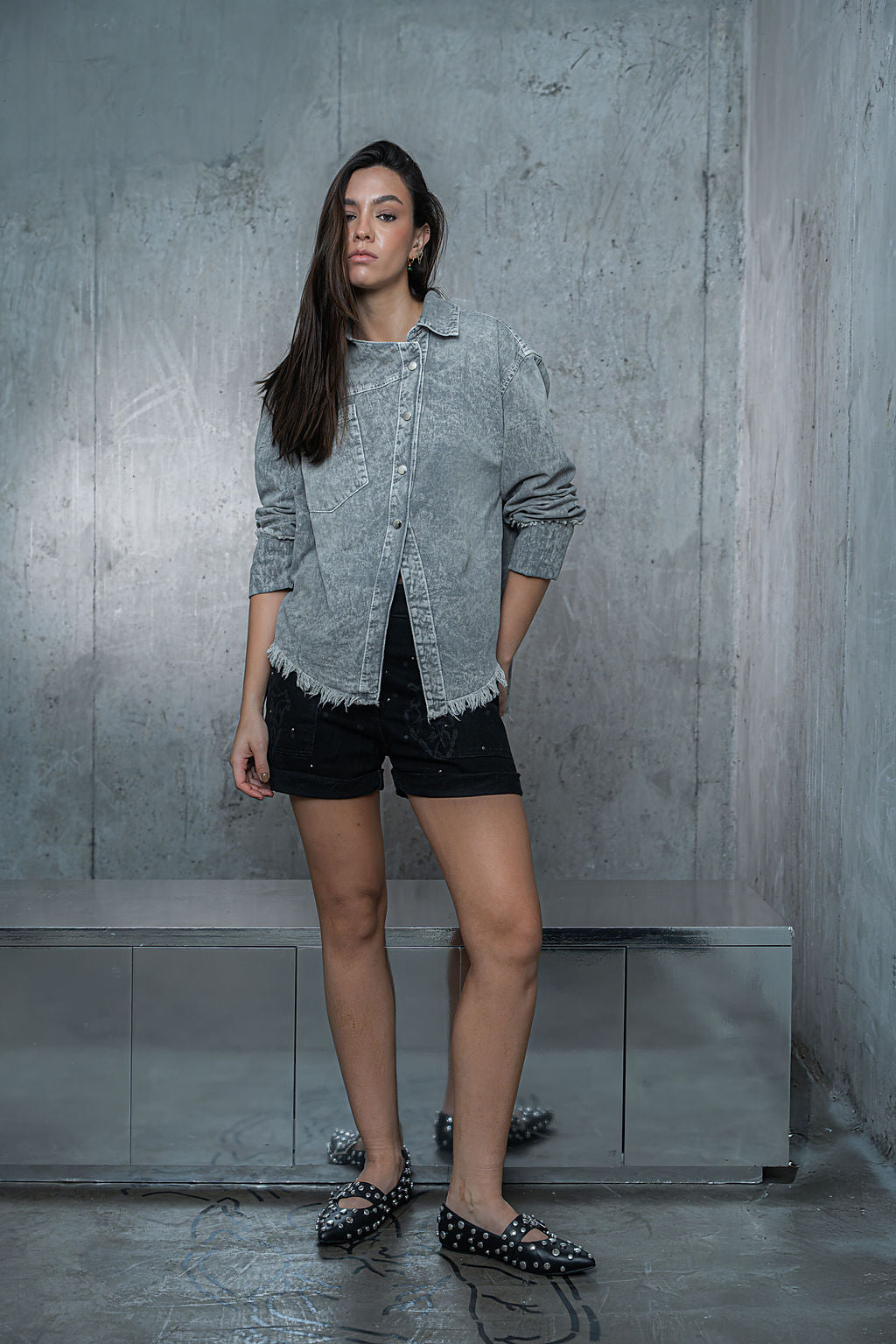 CENIZO ASYMMETRICAL SHIRT